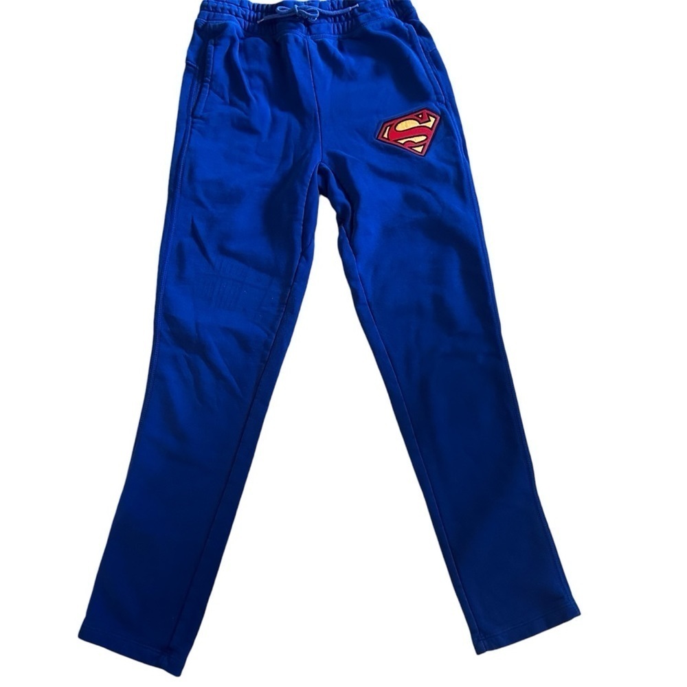 SUPERMAN GAP TRACK PANTS  YOUTH ROYALBLUE  SUPERHERO HALLOWEEN /SZ XXL ( 14-16)